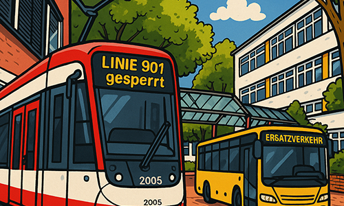 Linie 901 gesperrt – Ersatzbusse unterwegs